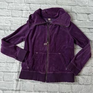 MICHAEL Michael Kors Velour Track Jacket Funnel Neck Full Zip Sporty